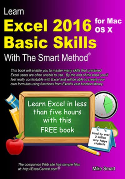 Book Cover - Learn Excel 2016 Basic Skills for Apple Mac with The Smart Method