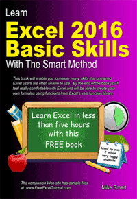 Book Cover - Learn Excel 2016 Basic Skills with The Smart Method