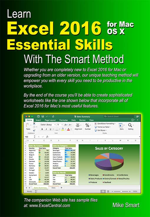 Book Cover - Learn Excel 2016 Essential Skills for Apple Mac with The Smart Method