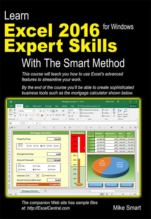 Learn Excel 2016 Expert Skills with The Smart Method - Front Book Cover
