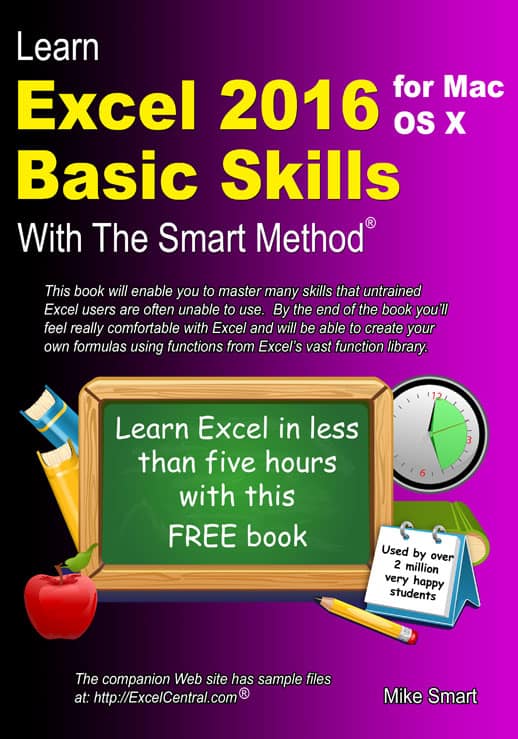 Book Cover - Learn Excel 2016 Basic Skills for Apple Mac with The Smart Method