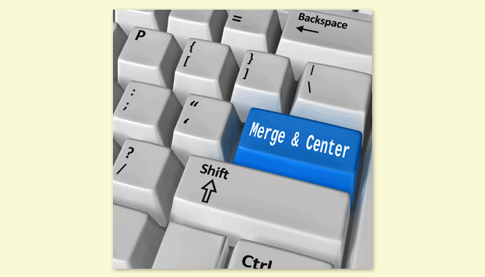 what is the hotkey for merge and center in excel