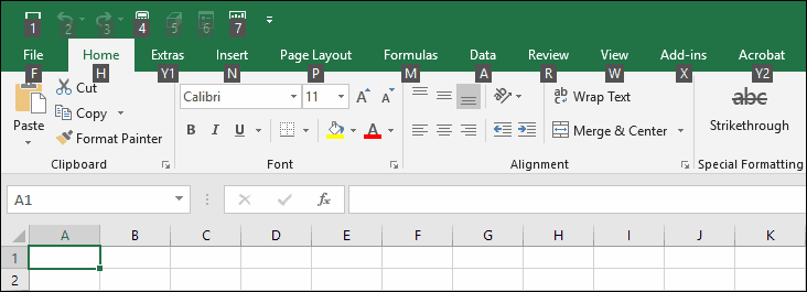 shortcut keys for merge and center in excel mac