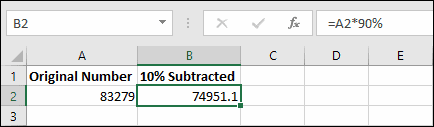 how to subtract in a excel formula