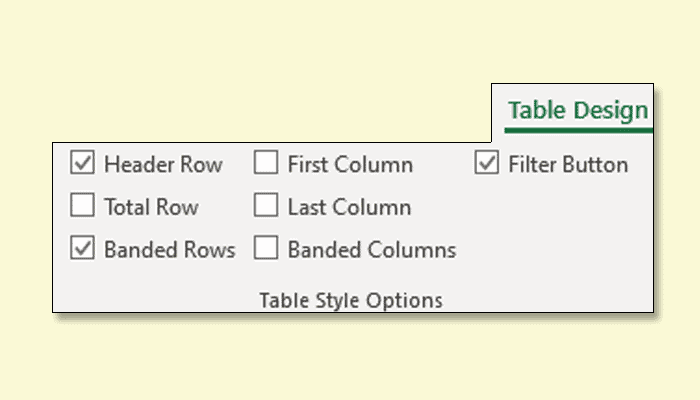 create banded tables in excel for mac