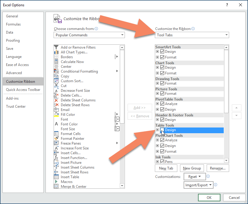 customize the ribbon in excel for mac