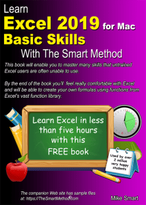 Learn Excel 2019 Basic Skills for Apple Mac with The Smart Method. FREE e-book.