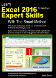 Book Cover - Learn Excel 2016 Expert Skills with The Smart Method